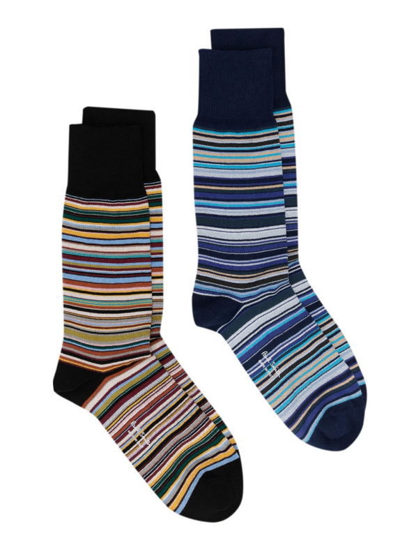 Paul Smith two-pack striped cotton socks