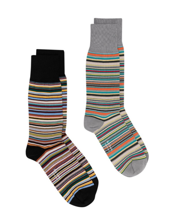 Paul Smith two-pack striped cotton socks