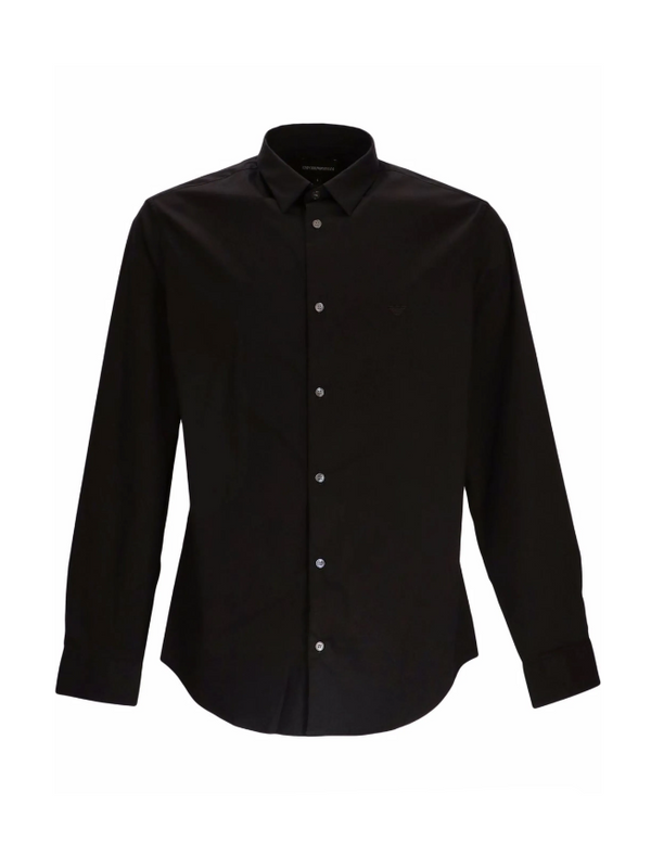 Emporio Armani stretch nylon-blend shirt with embroidered eagle