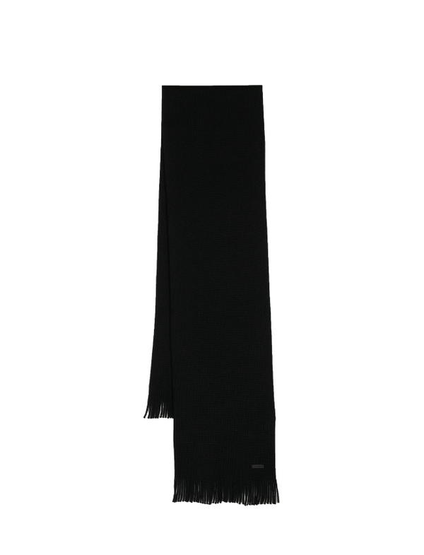 BOSS raschel-knit scarf in virgin wool