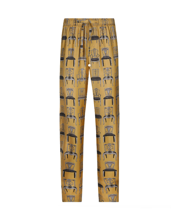 Dolce & Gabbana graphic-print silk lounge trousers