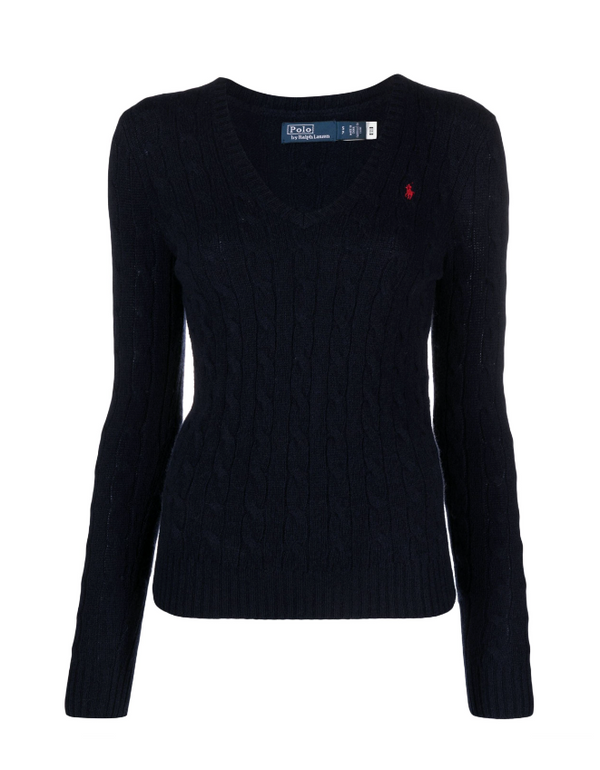 Polo Ralph Lauren Polo Pony cable-knit V neck jumper