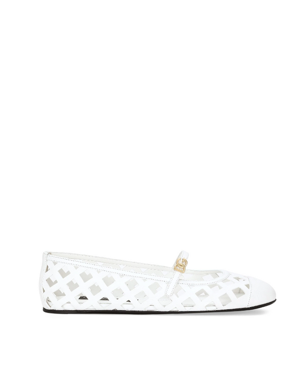 Dolce & Gabbana perforated leather ballerina shoes