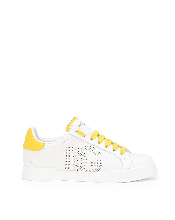 Dolce & Gabbana Portofino perforated-logo leather sneakers