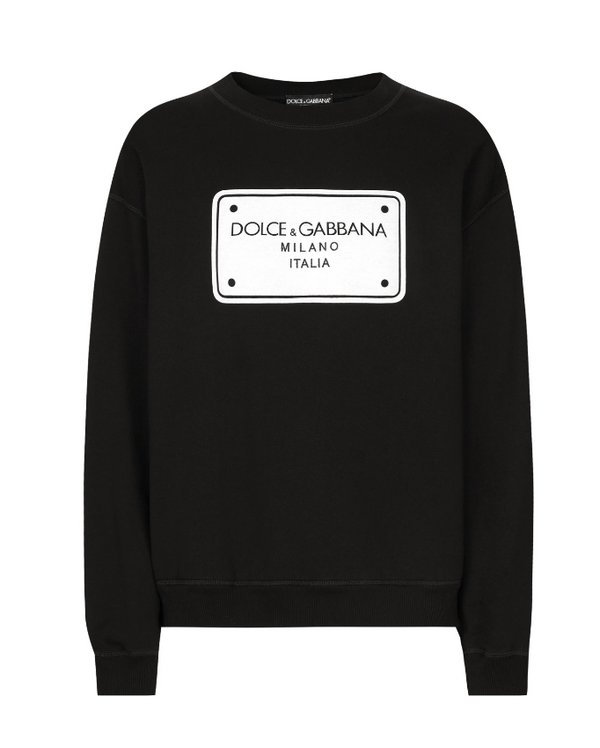 Dolce & Gabbana jersey sweatshirt with logo tag embroidery