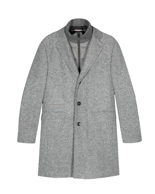 BOSS herringbone layered coat