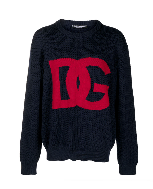 Dolce & Gabbana intarsia-knit logo wool jumper