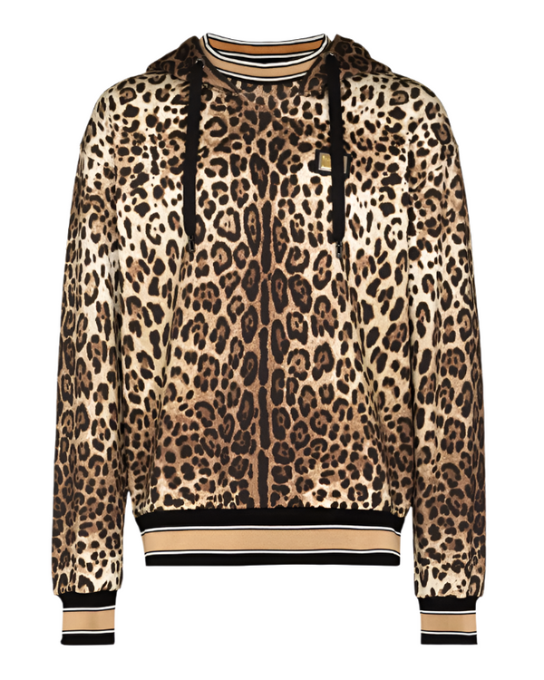 Dolce & Gabbana leopard print cotton hoodie