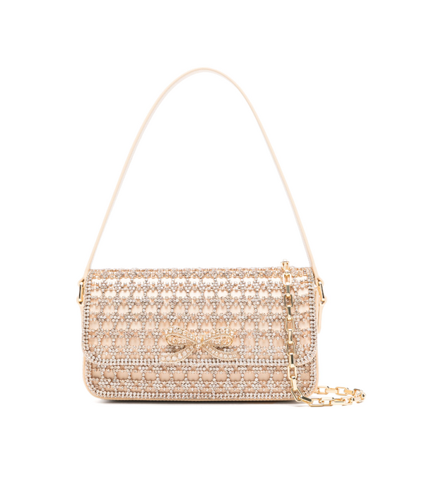 Self-Portrait gold crystal baguette bag