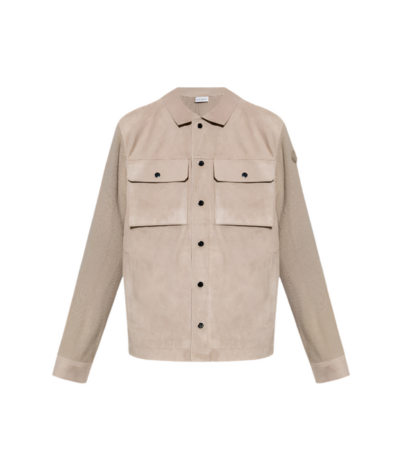 Moncler cotton & leather overshirt