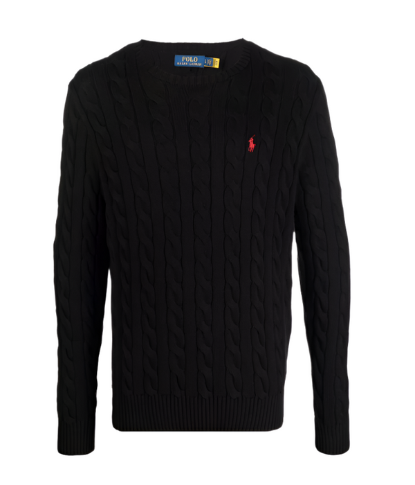 Polo Ralph Lauren logo-embroidered cable-knit jumper