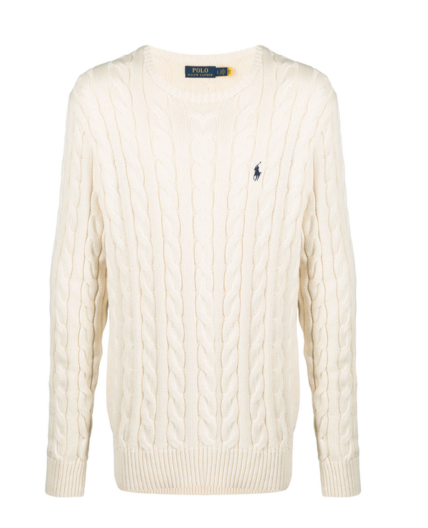 Polo Ralph Lauren logo-embroidered cable-knit jumper