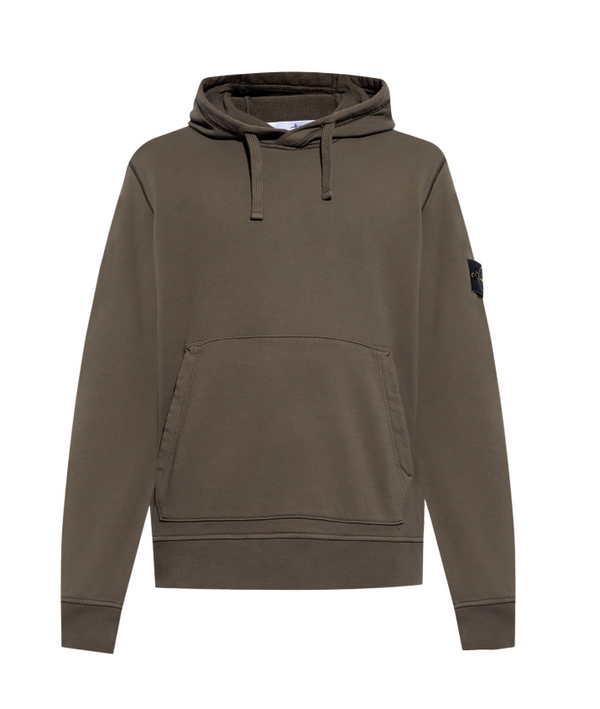 Stone Island Compass-patch cotton hoodie