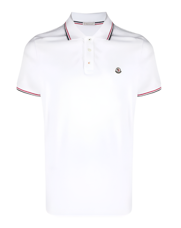 Moncler logo polo shirt in white