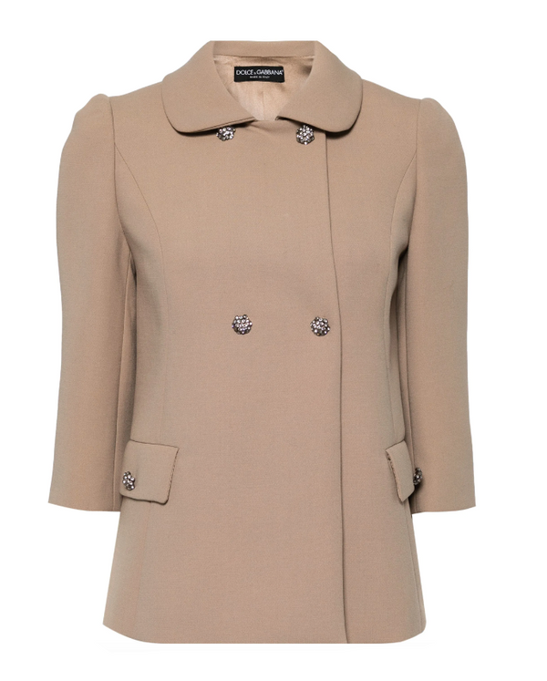 Dolce & Gabbana embellished-button virgin-wool jacket