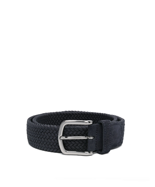 BOSS leather-trim woven belt