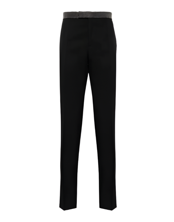 Alexander McQueen stud-embellished mid-rise tailored trousers