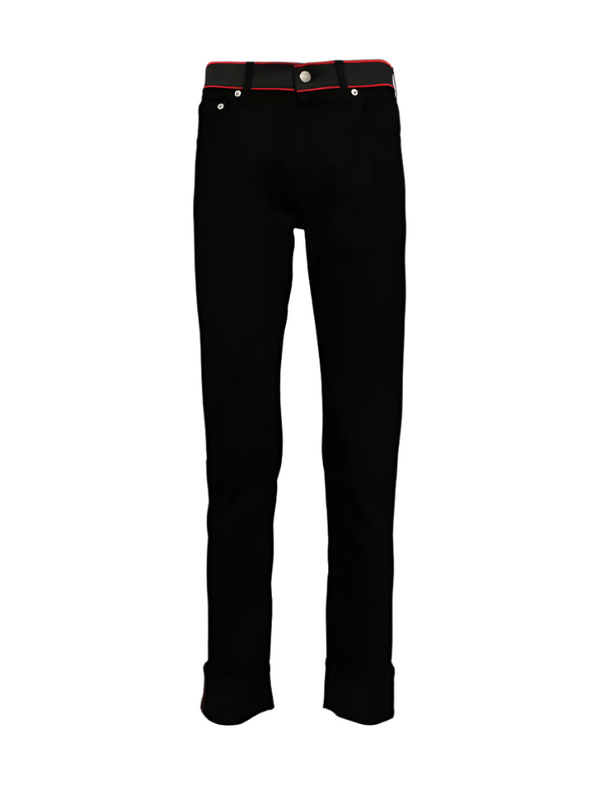 Alexander McQueen contrasting waistband slim-fit jeans