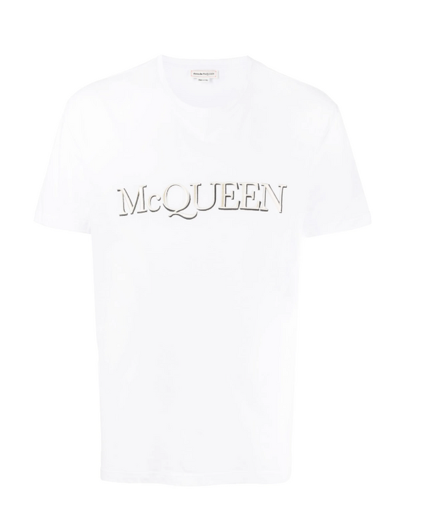 Alexander McQueen logo-embroidered cotton T-shirt