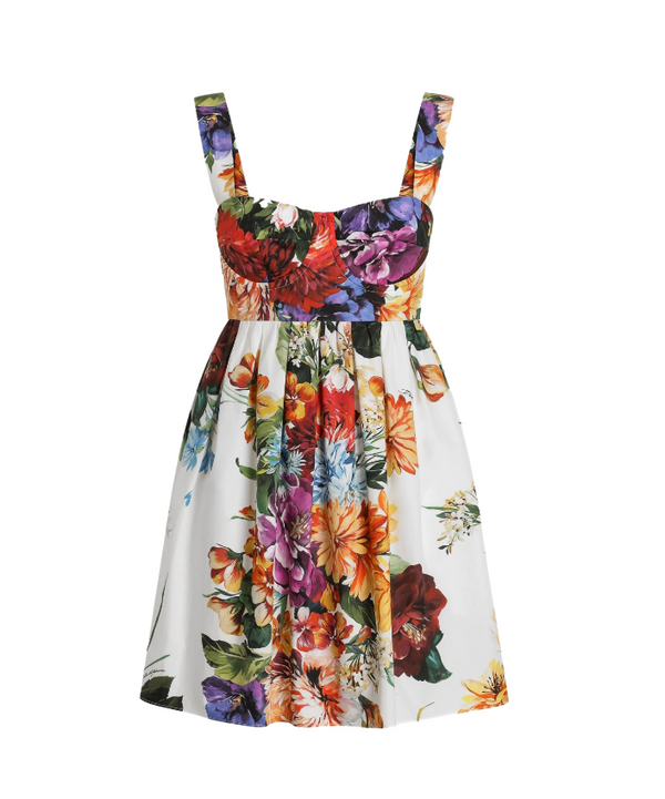 Dolce & Gabbana poplin dress with flower bouquet print
