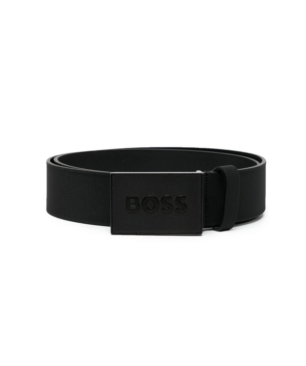BOSS logo-plaque leather belt