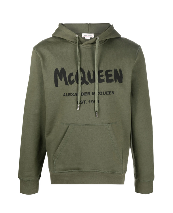 Alexander McQueen logo-print hooded sweatshirt