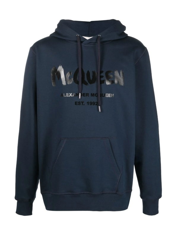 Alexander McQueen logo-print hooded sweatshirt