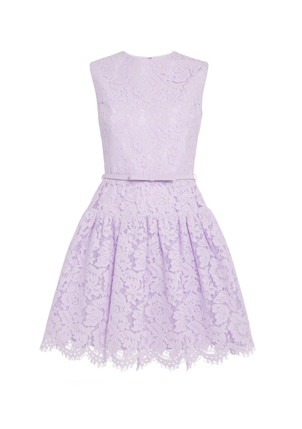 Self-Portrait lilac lace sleeveless mini dress