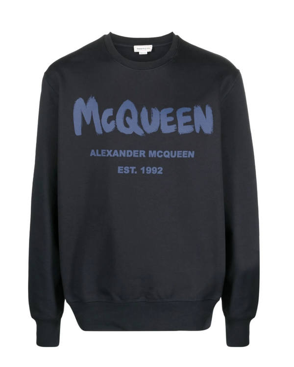 Alexander McQueen graffiti-print crew neck sweatshirt
