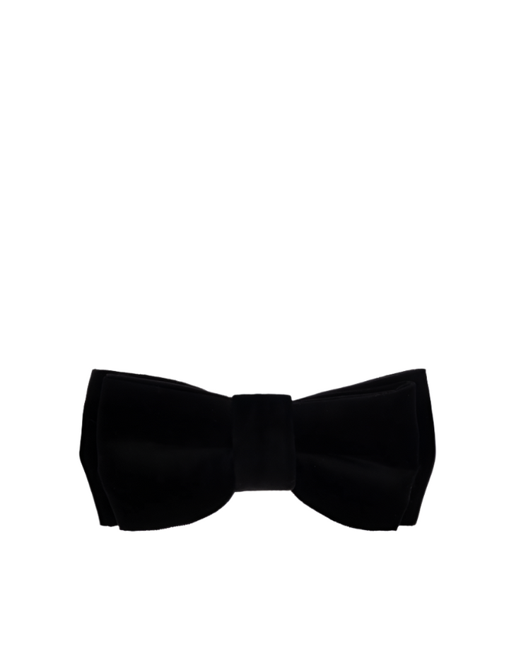 Black bow tie on a white background