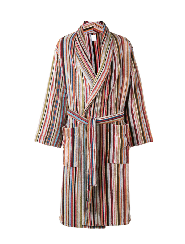 Striped robe on a white background