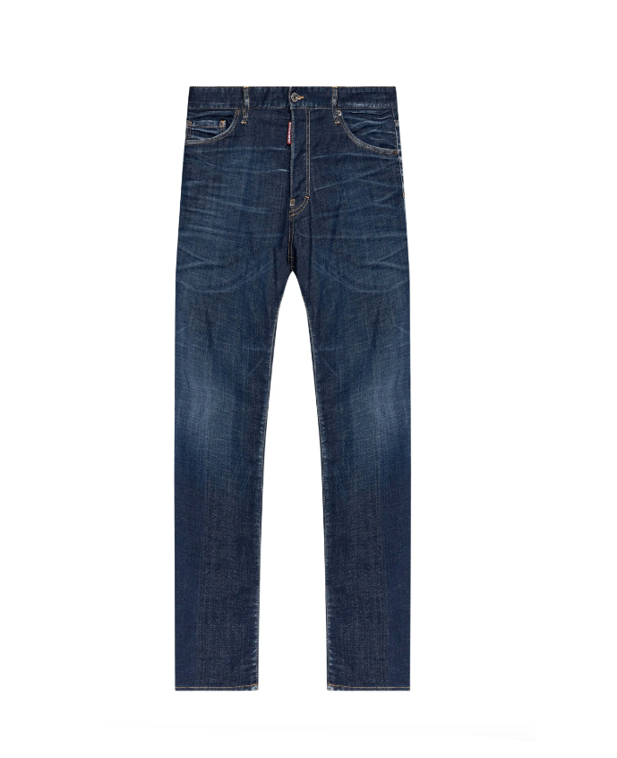 Pair of blue jeans on a white background