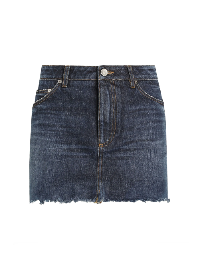 Denim skirt on a white background