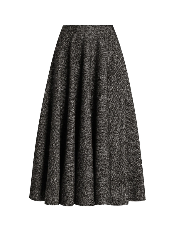 Dark gray textured skirt on a white background
