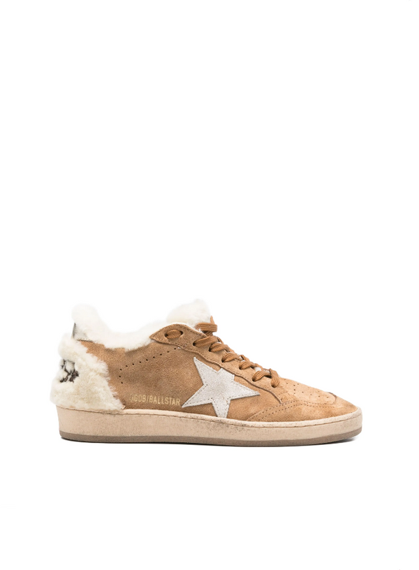 Golden Goose Ball Star suede upper shearling tongue sneakers
