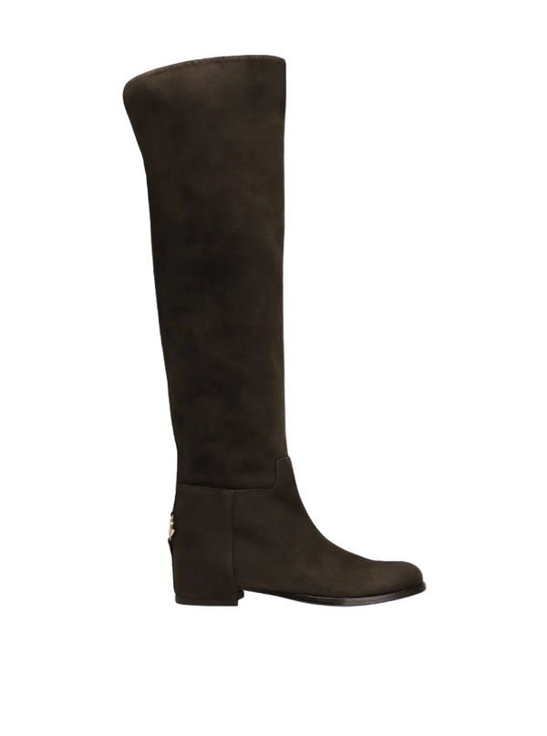 Dolce & Gabbana logo-plaque suede boots