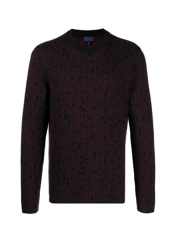Lanvin patterned intarsia-knit wool jumper