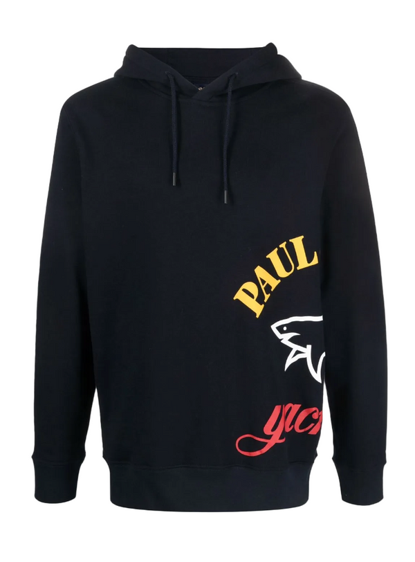 Black hoodie with 'Paul Smith' branding on a white background