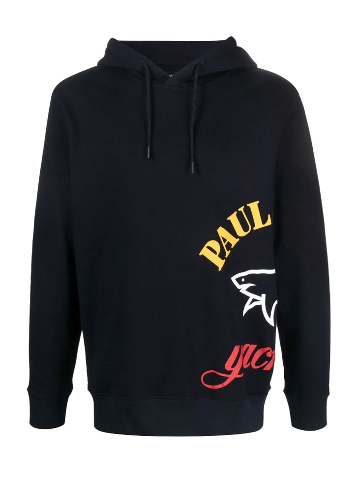 Black hoodie with 'Paul Smith' branding on a white background