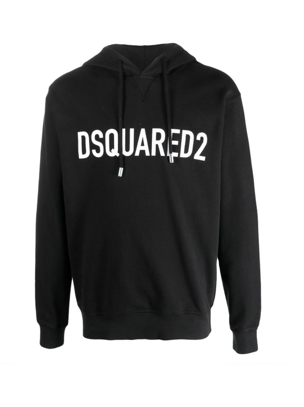 Black hoodie with 'DSQUARED2' logo on a white background