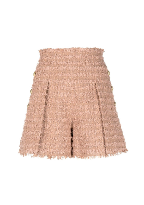 Beige tweed skirt on a white background