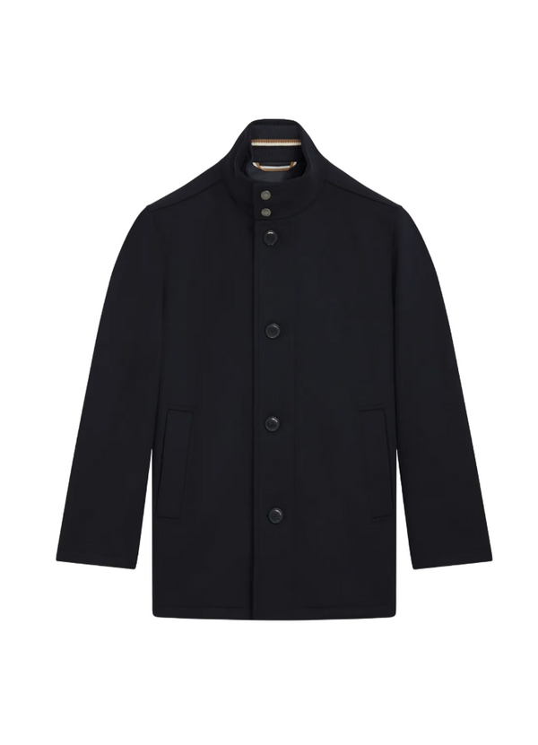BOSS high-neck single-breasted coat