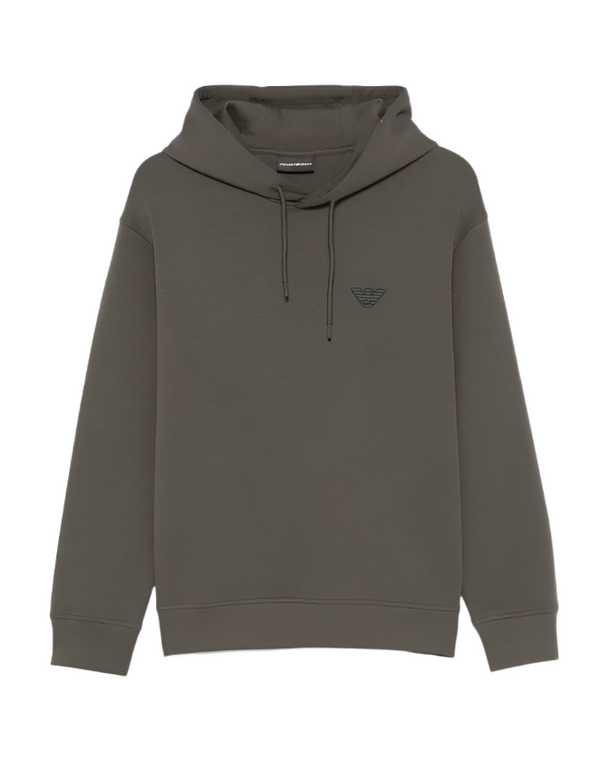 Emporio Armani flocked-logo hoodie