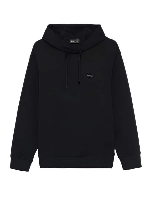 Emporio Armani flocked-logo hoodie