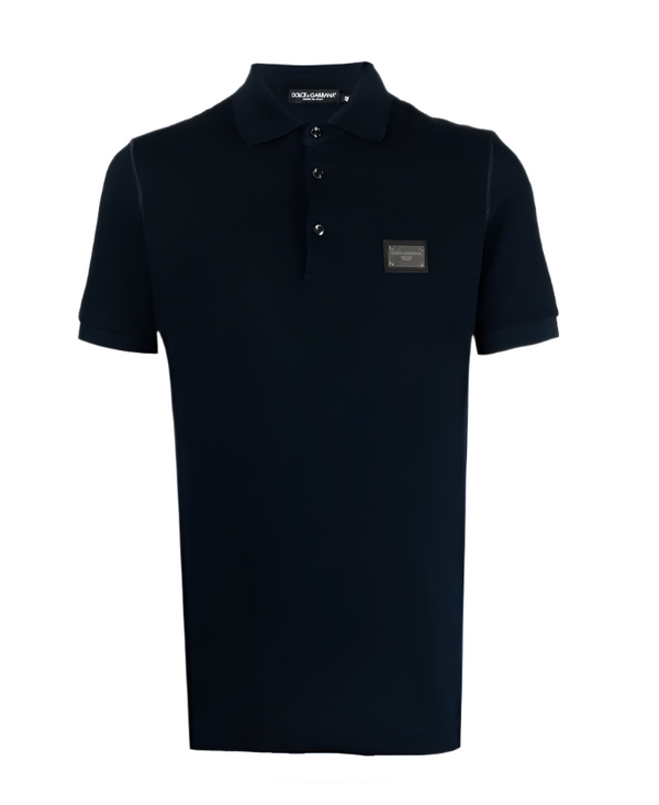 Dolce & Gabbana cotton piqué polo-shirt with branded tag