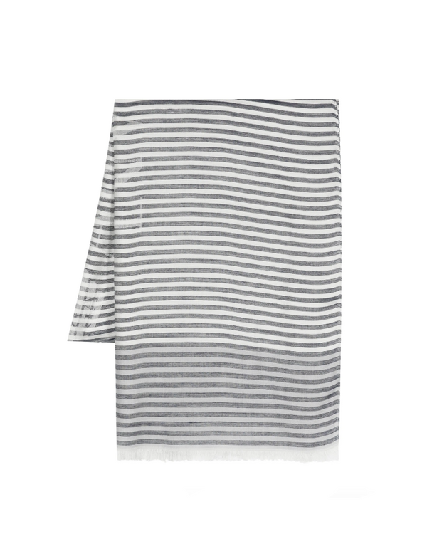 Emporio Armani striped frayed-edge scarf