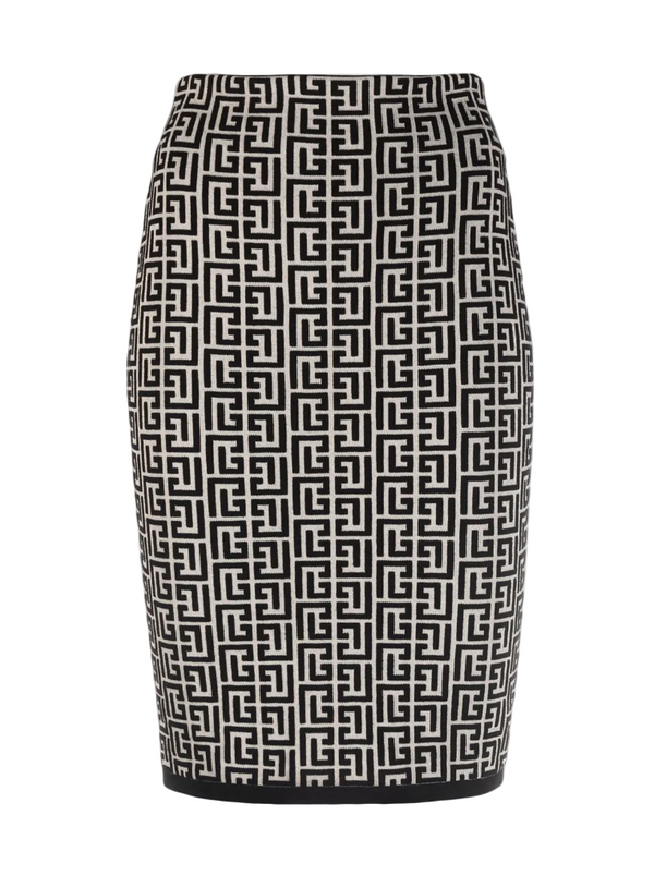 Balmain monogram jacquard skirt
