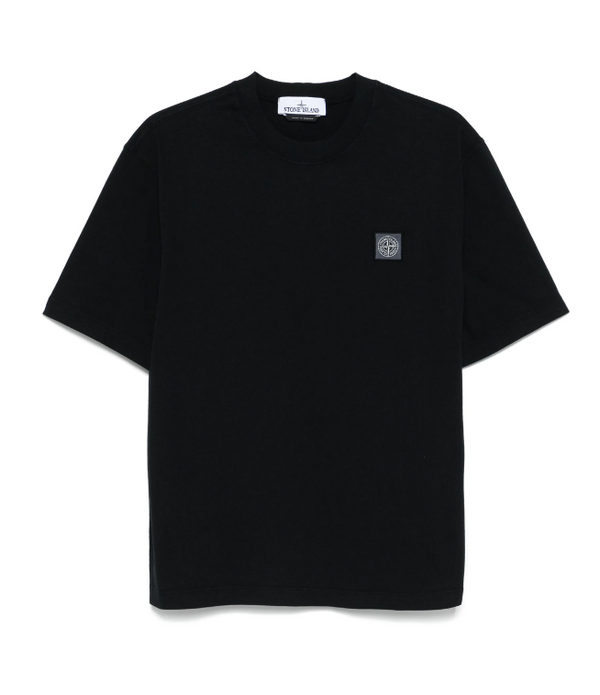 Stone Island Black Compass-motif cotton T-shirt