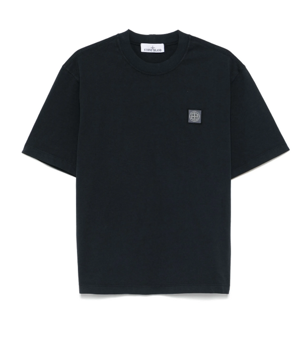 Stone Island Navy Compass-motif cotton T-shirt