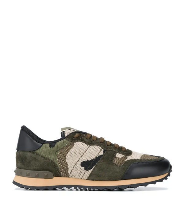 Valentino Garavani Green Camouflage Rockrunner sneakers